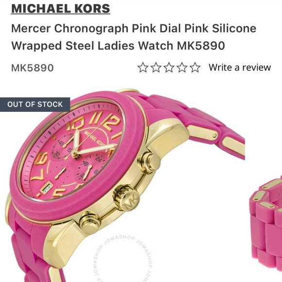 COPY - Michael Kors Women's MK5890 Chronograph Mercer Pink Silicone Chronograph… - Picture 2 of 6